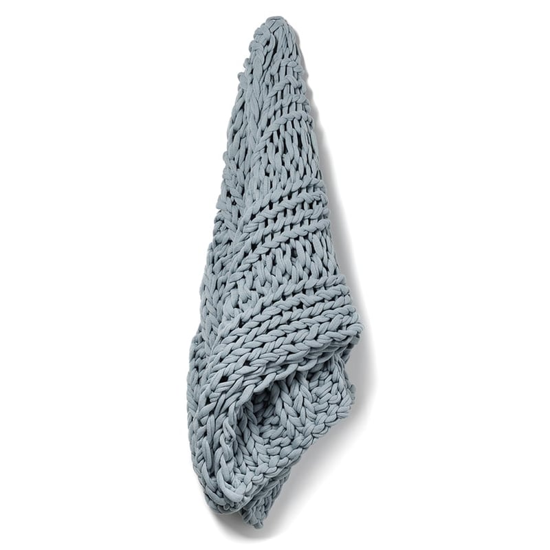 Chunky Knit Smoke Blue Rib Throw