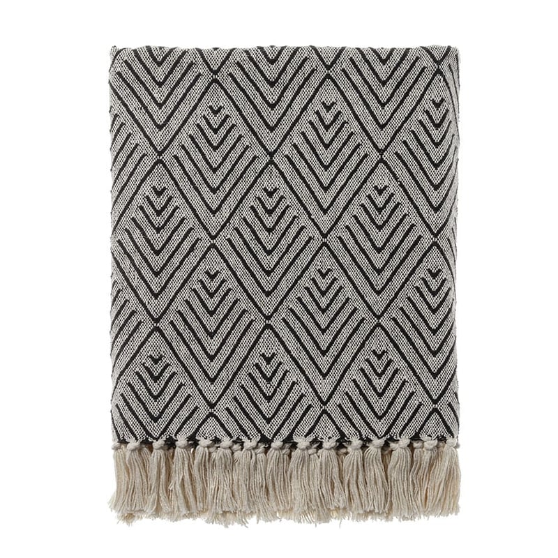 Tribal Natural & Black Cotton Throw