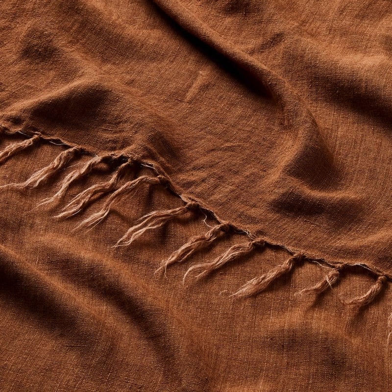 Malmo Coffee Bean Linen Throw