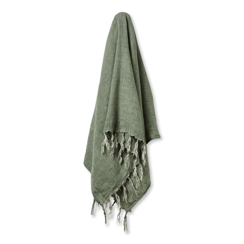 Malmo Green Linen Throw