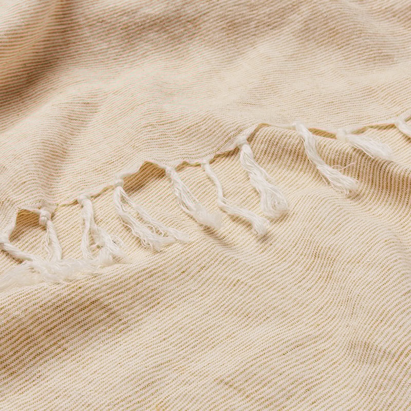 Malmo Honey Stripe Linen Throw