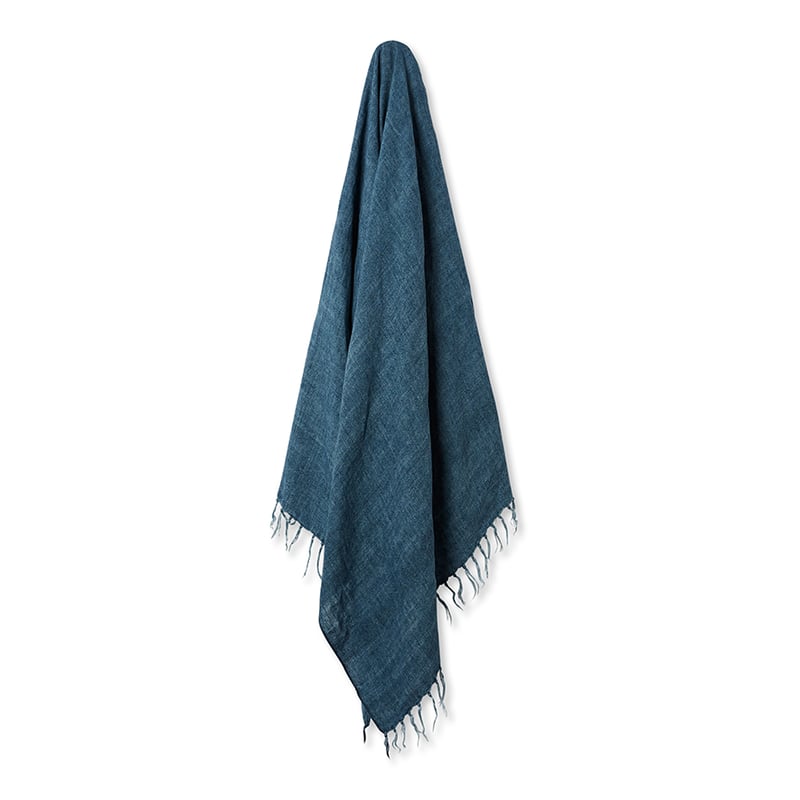 Malmo Mid Blue Linen Throw