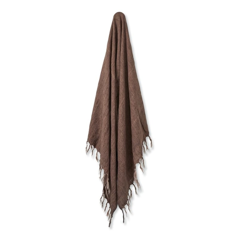 Malmo Nutmeg Brown Linen Throw