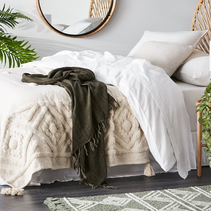 Malmo Deep Forest Linen Throw