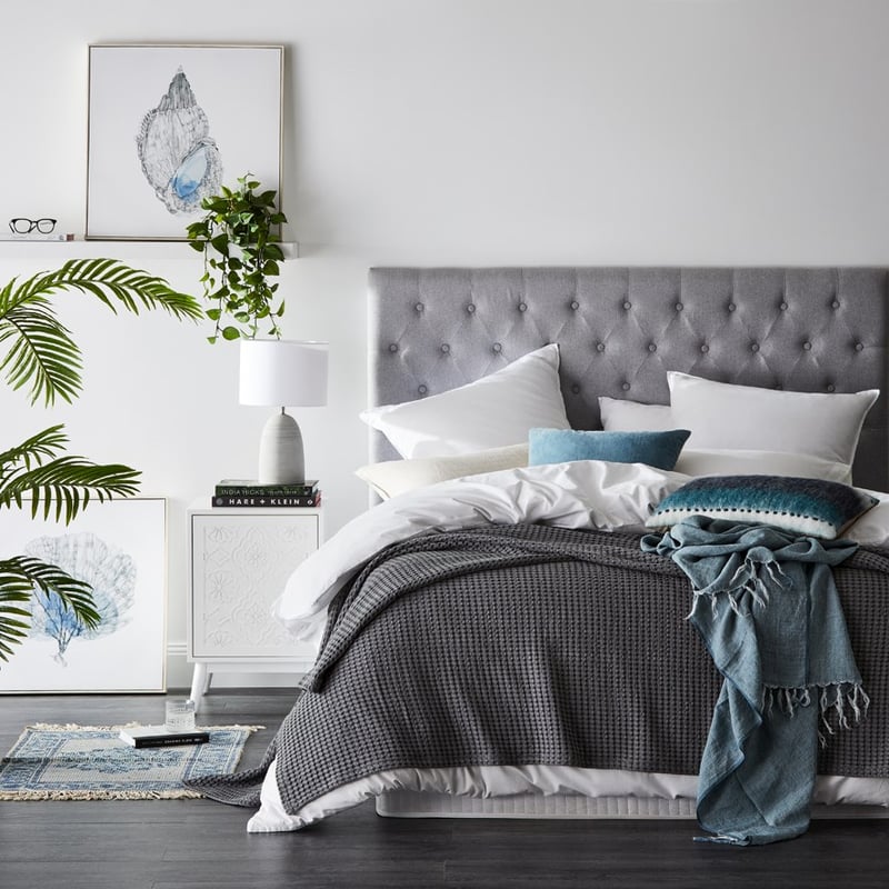 Malmo Dusty Blue Linen Throw