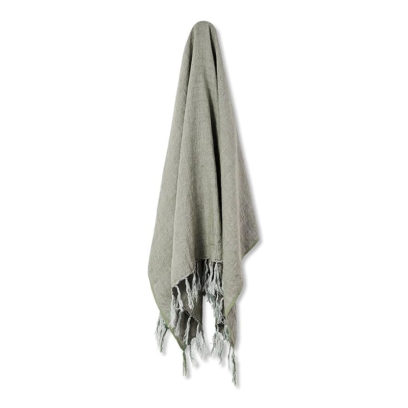 Malmo Green Tea Linen Throw