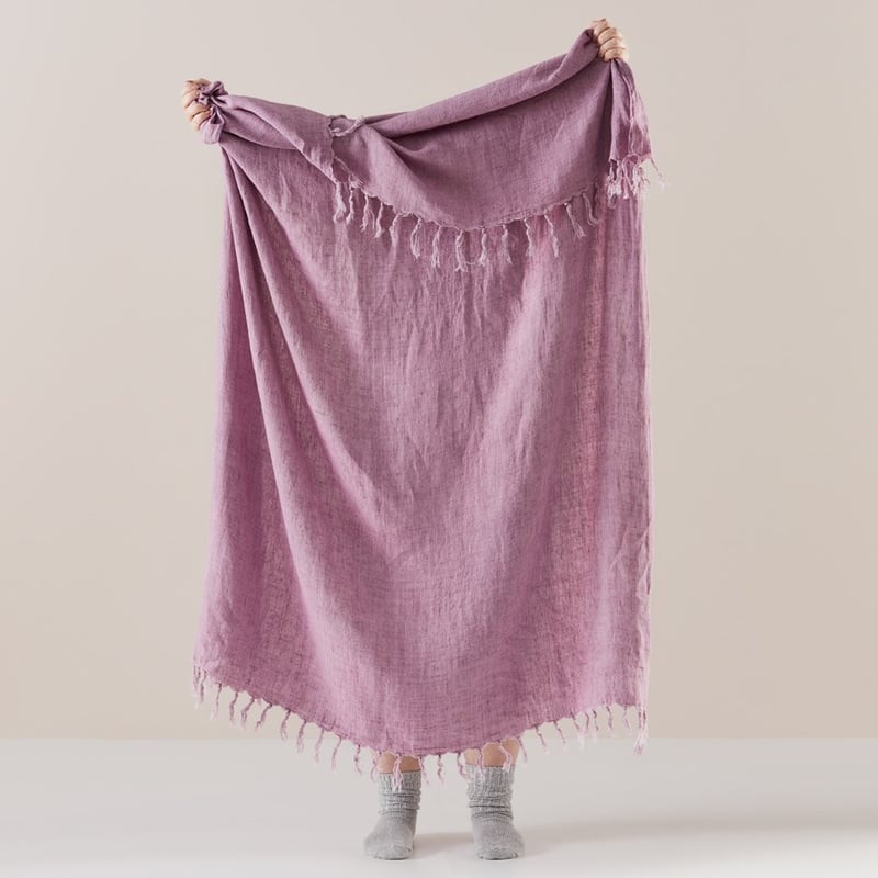 Malmo Mauve Shadows Linen Throw
