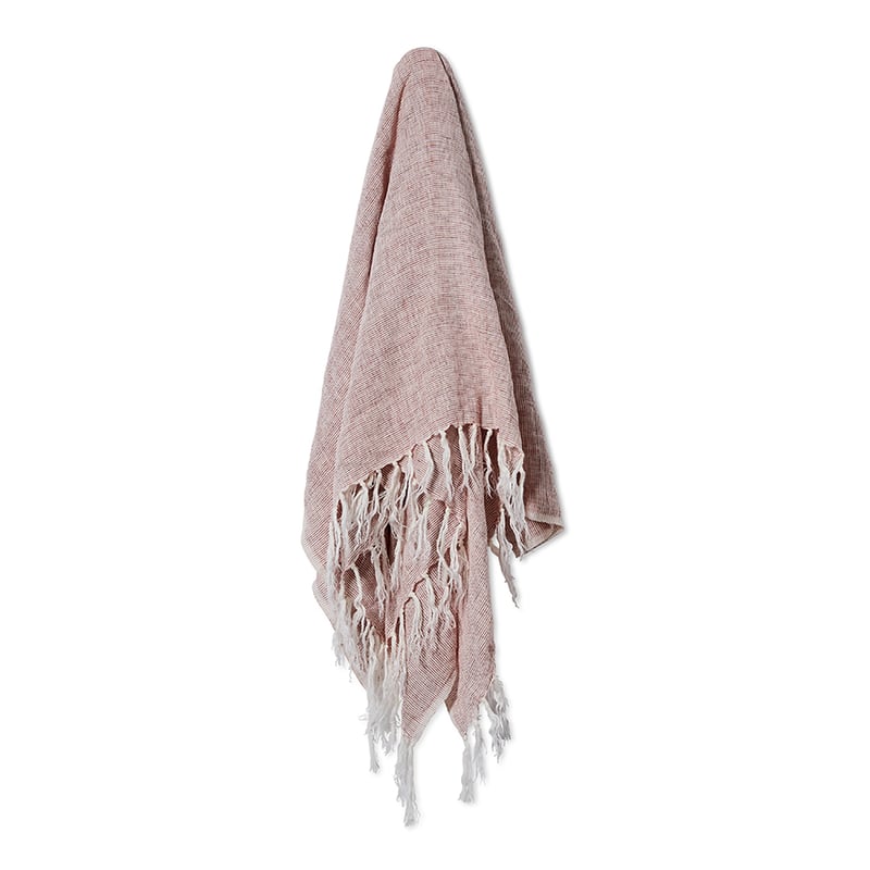 Malmo Red Stripe Linen Throw
