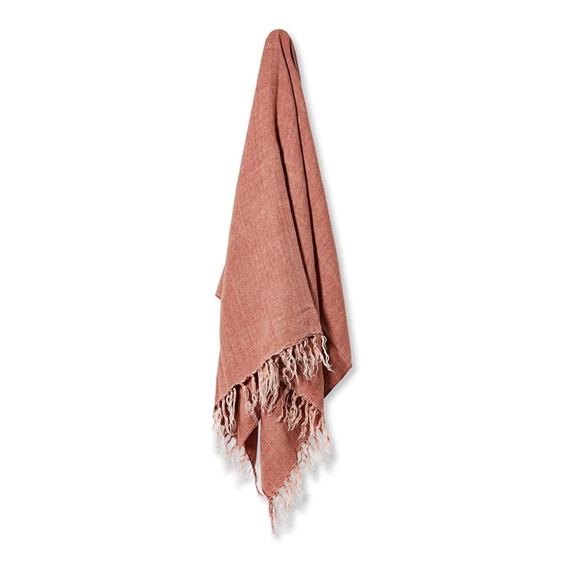 Malmo Rose Pink Linen Throw