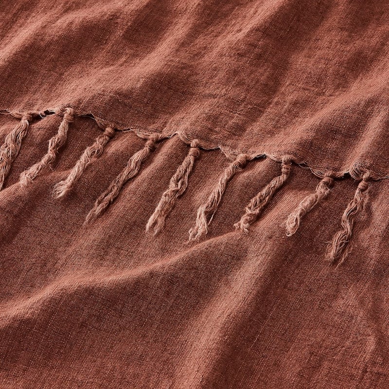 Malmo Mahogany Linen Throw
