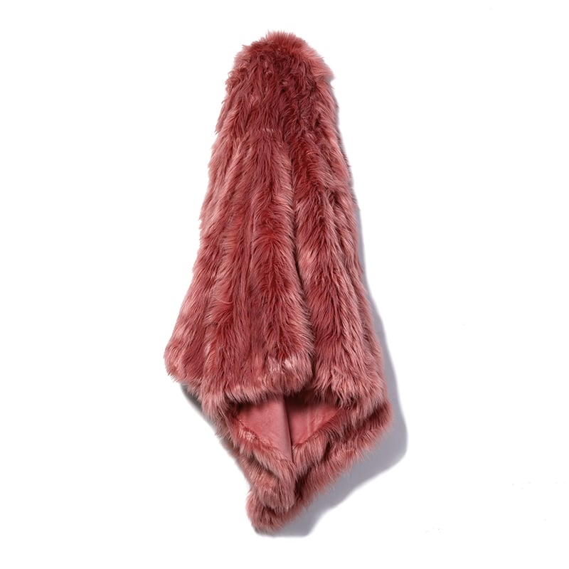 Alpine Rose Pink Fur Throw