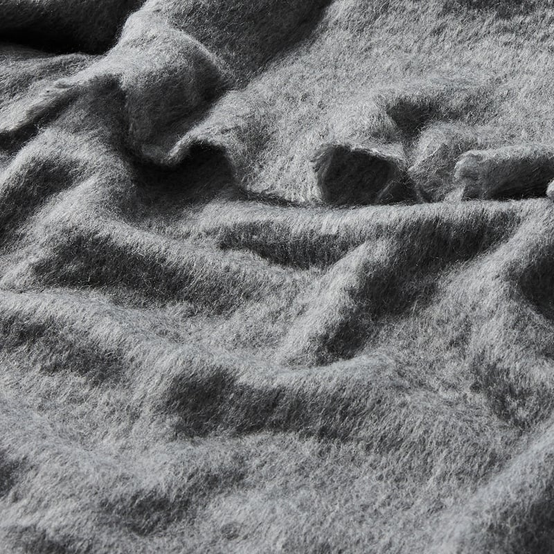 Helsinki Charcoal Faux Mohair Throw