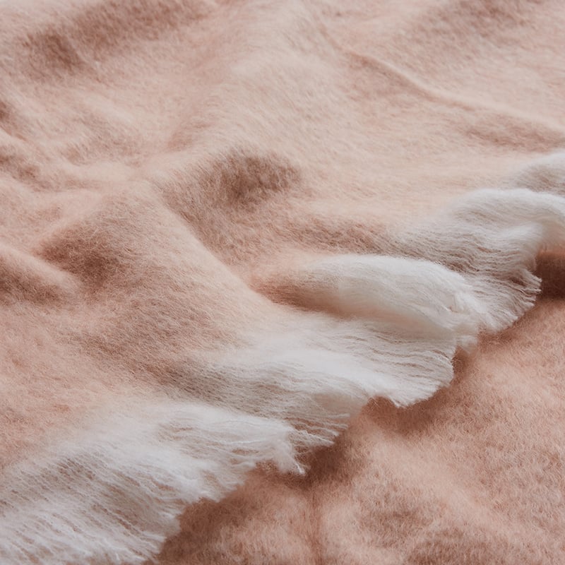 Helsinki Dusty Pink Faux Mohair Throw