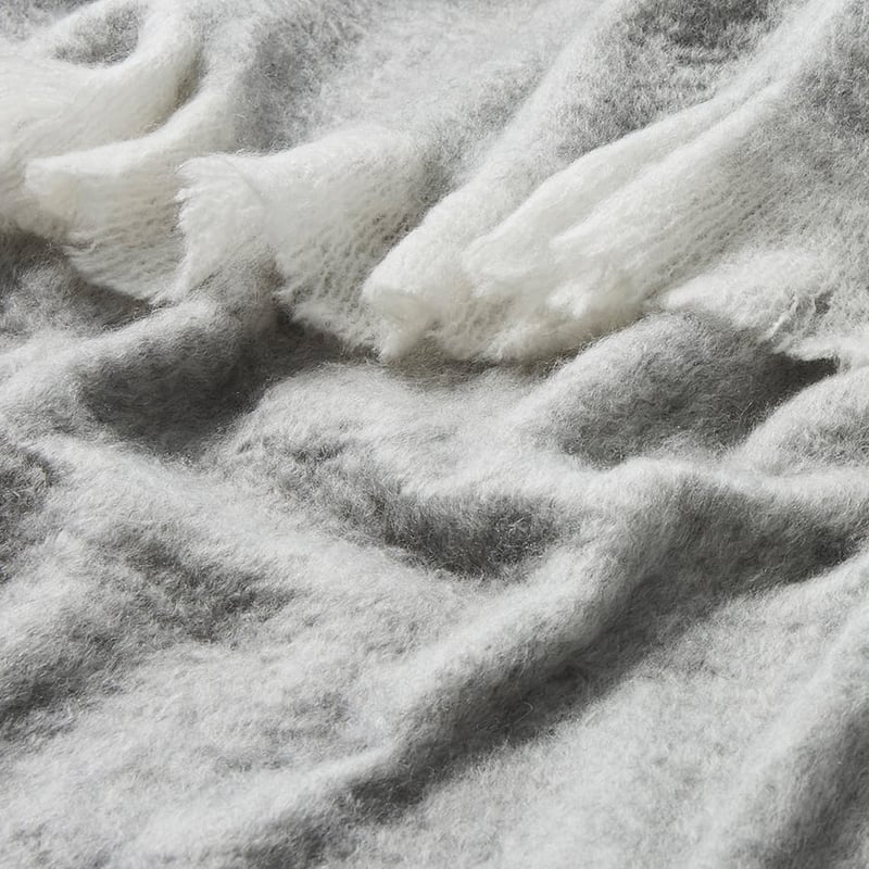 Helsinki Silver Faux Mohair Throw