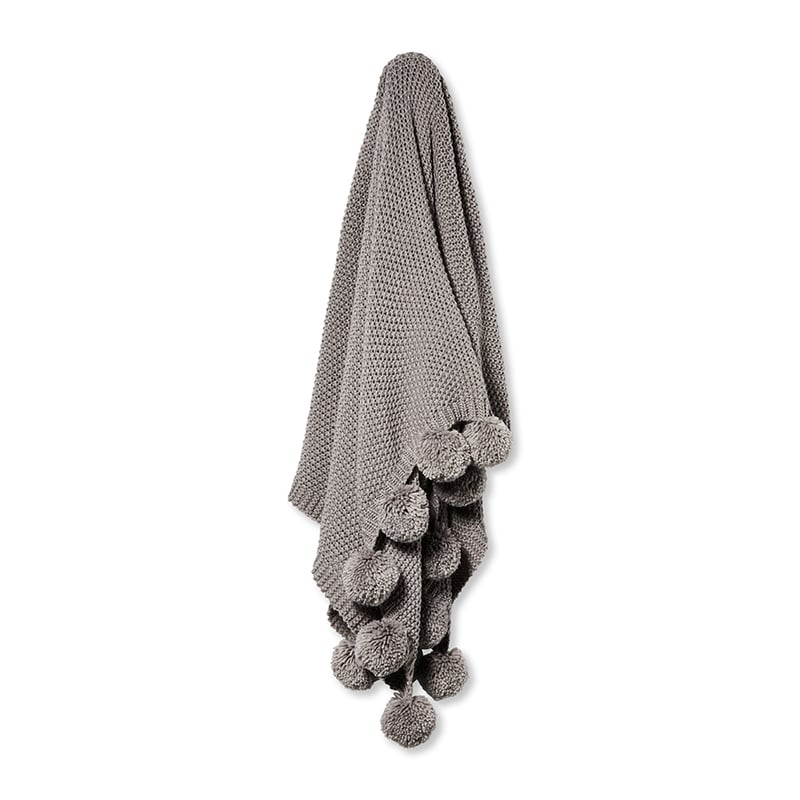 Omaha Grey Pom Pom Throw