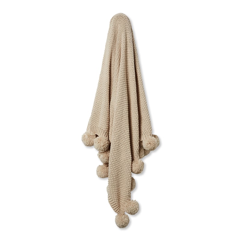 Omaha Natural Pom Pom Throw