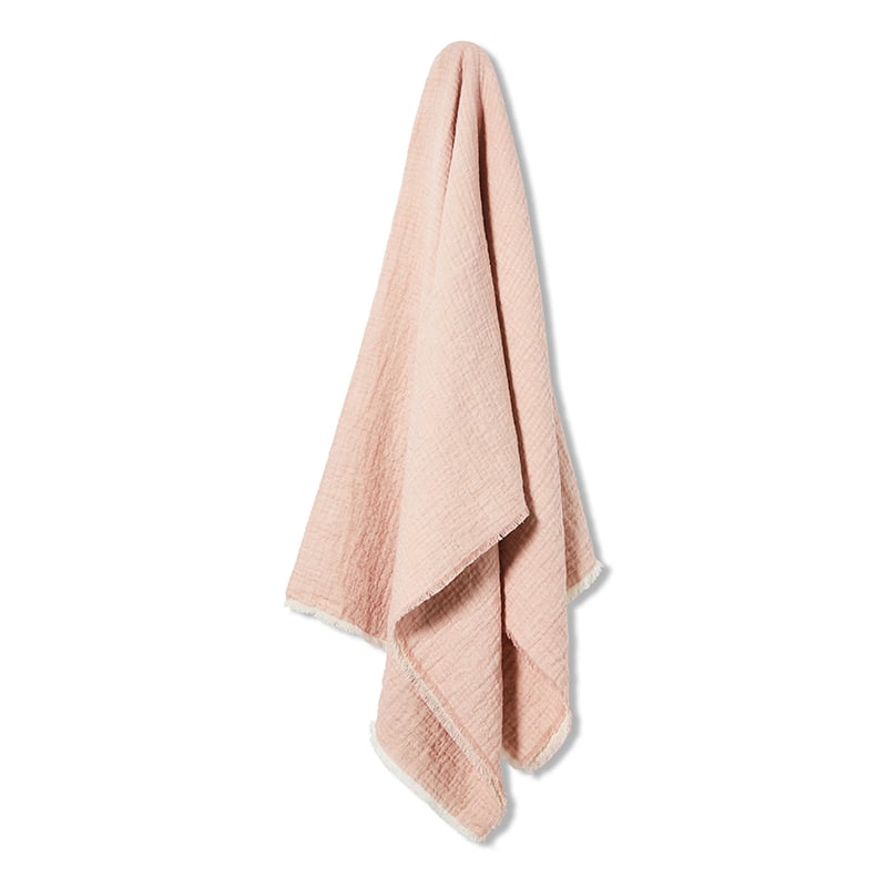Savana Vintage Washed Blush Fringed Throw