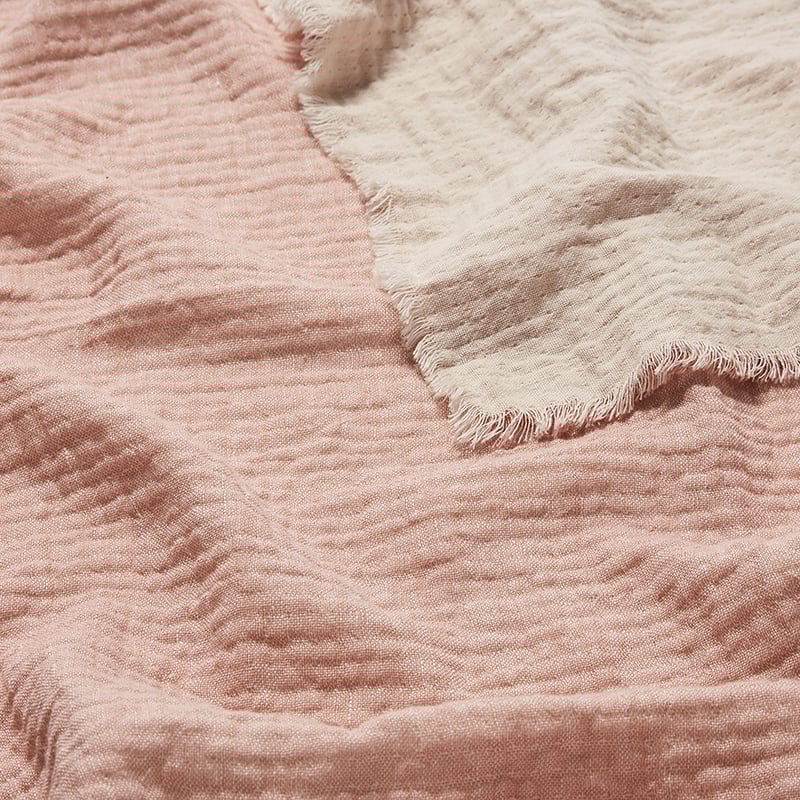 Savana Vintage Washed Blush Fringed Throw