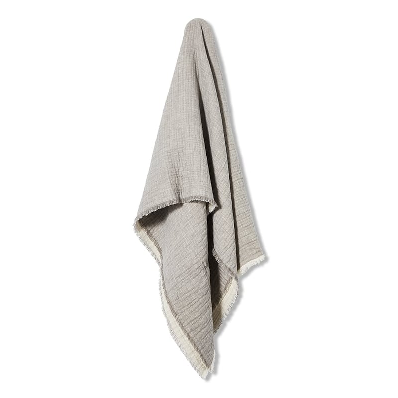 Savana Vintage Washed Silver Fringed Throw