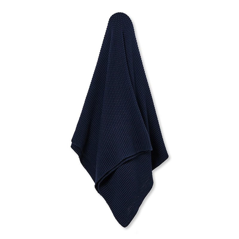 Montroe Navy Knit Throw