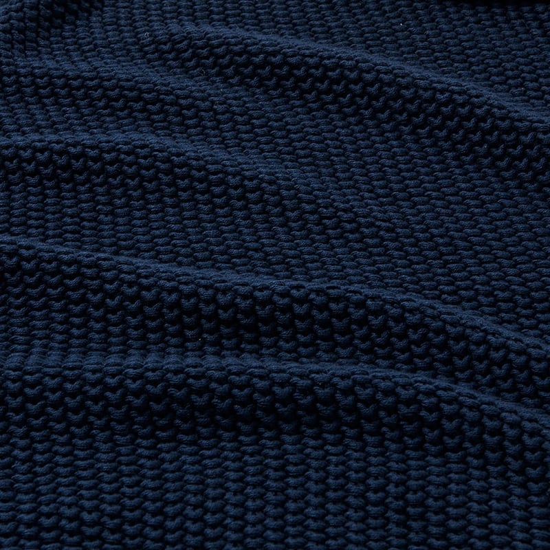 Montroe Navy Knit Throw