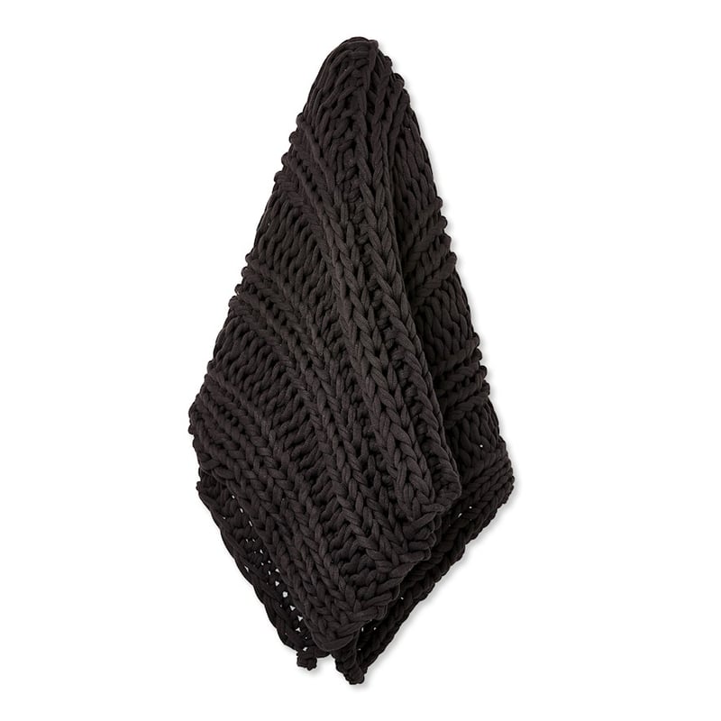 Newport Coal Chunky Knit Throw