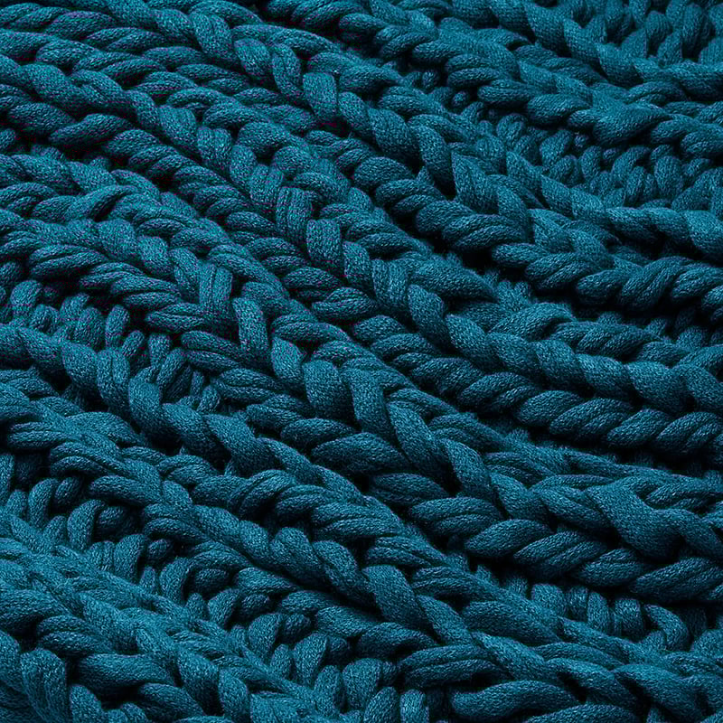 Newport Teal Chunky Knit Throw