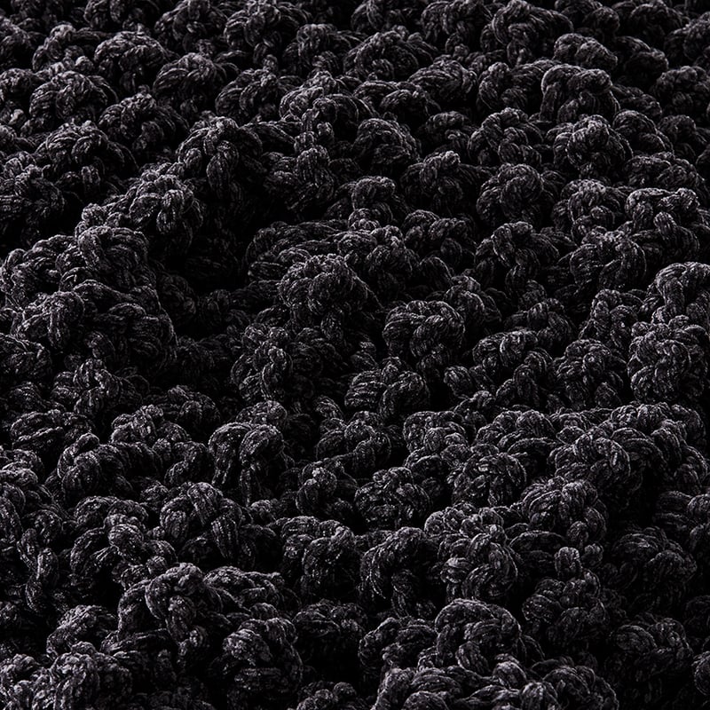 Dorset Coal Hand Knit Chenille Throw