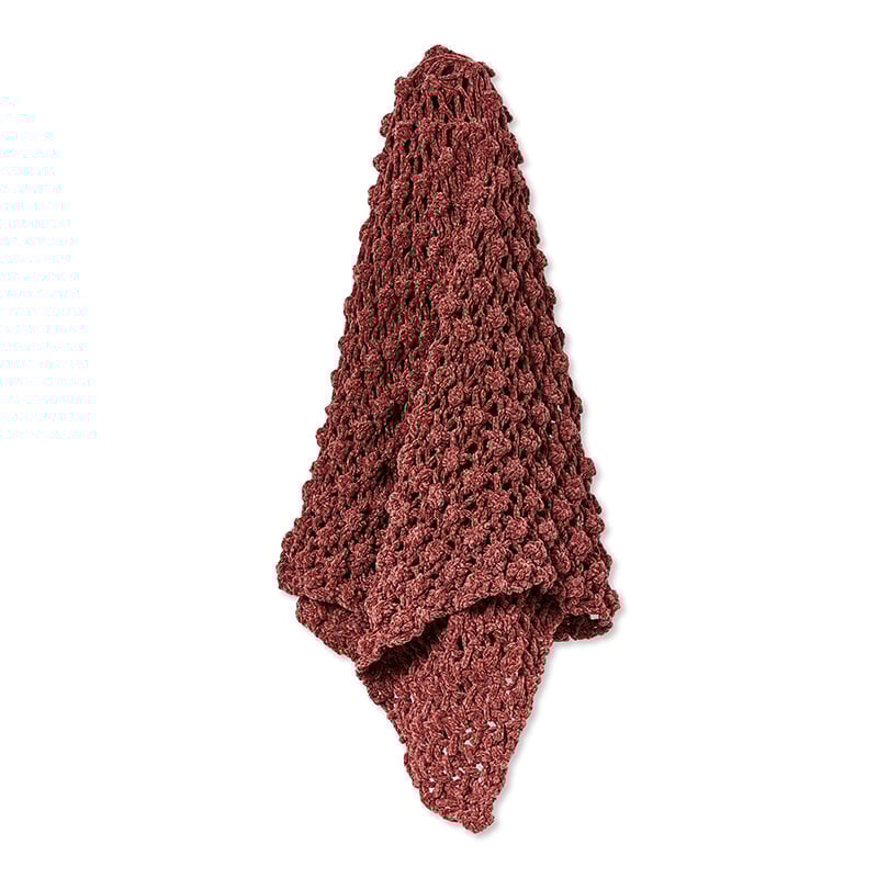 Dorset Dusty Rose Hand Knit Chenille Throw