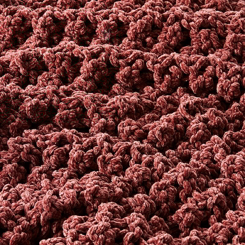 Dorset Dusty Rose Hand Knit Chenille Throw