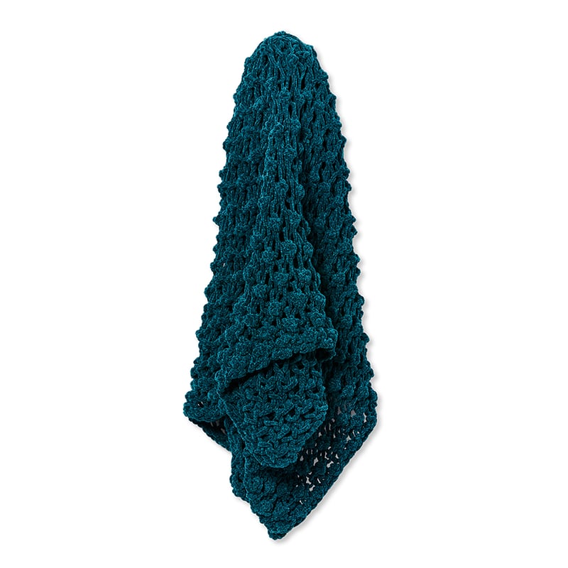 Dorset Teal Hand Knit Chenille Throw