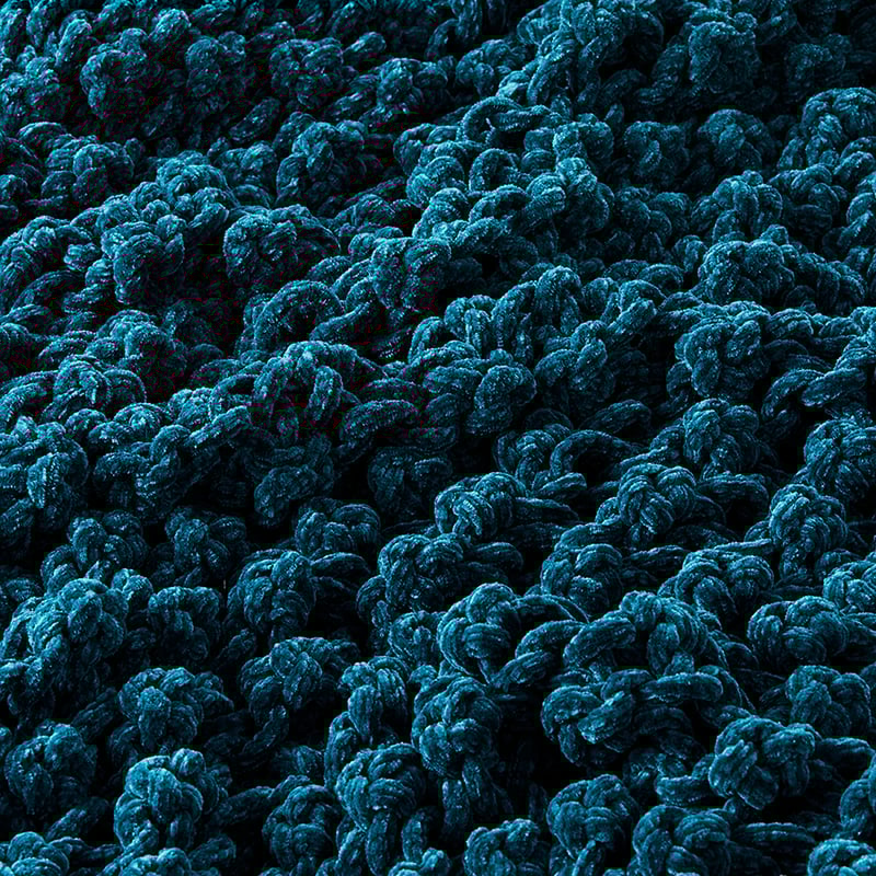 Dorset Teal Hand Knit Chenille Throw