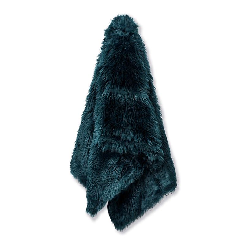Alpine Teal Fur Throw 