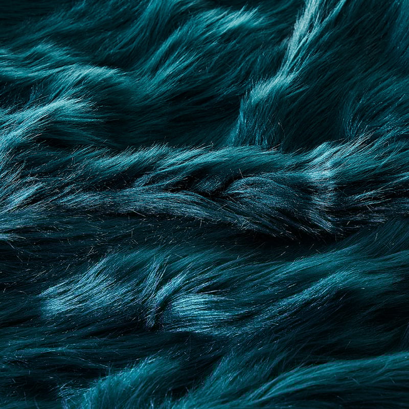 Alpine Teal Fur Throw 