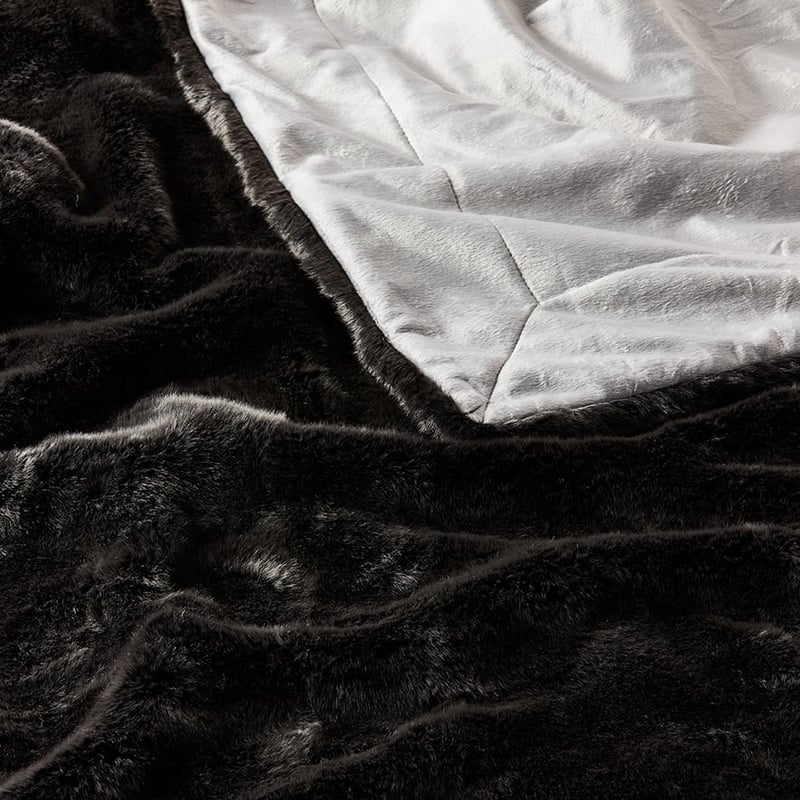 Montana Charcoal Fur Throw