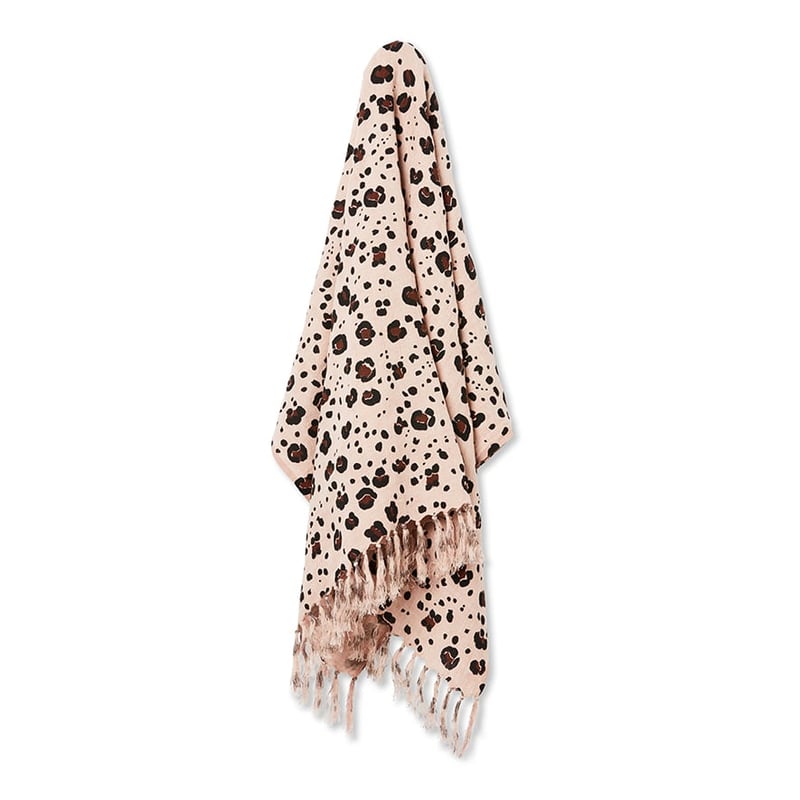 Malmo Blush Leopard Print Linen Throw