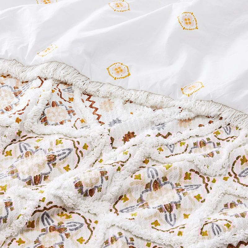 Moroccan Natural Tufted Blanket