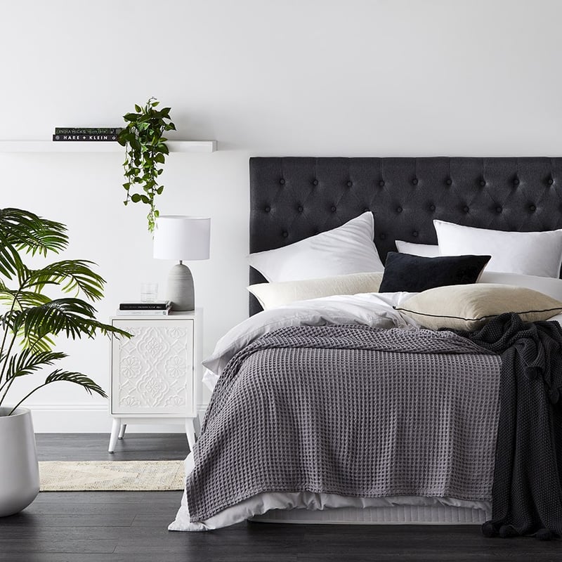 European Turkish Cotton Grey Marle Waffle Blanket 