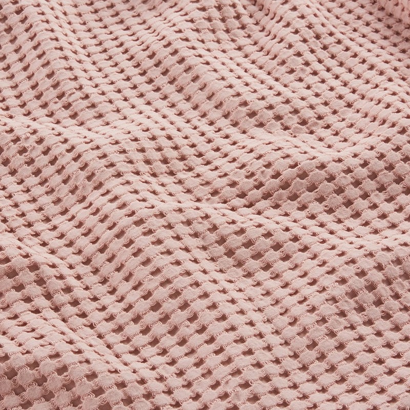 European Turkish Cotton Rose Waffle Blanket