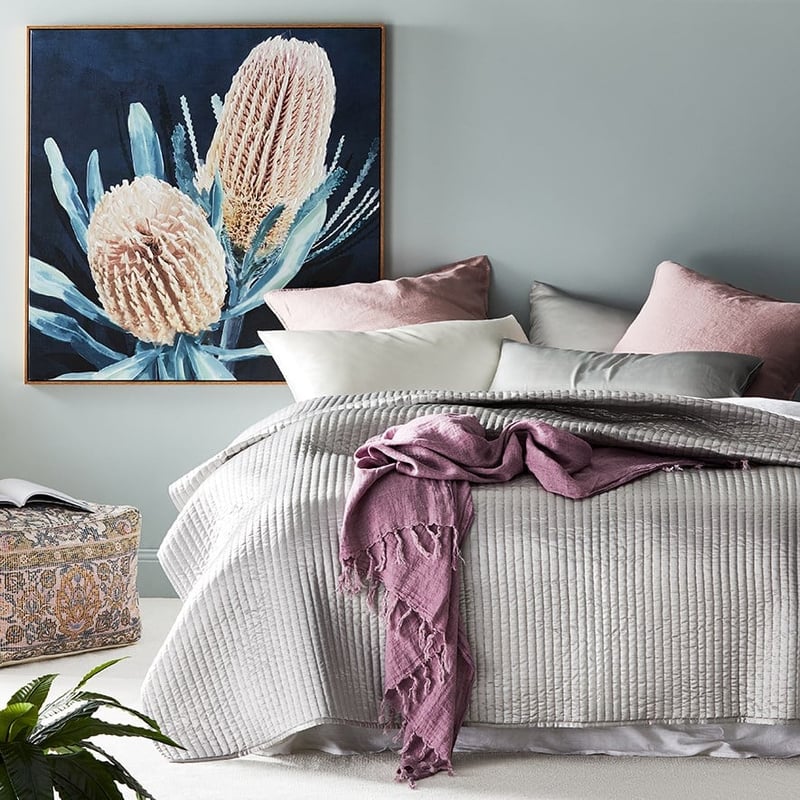 Pure Silk Grey Quilted Blanket