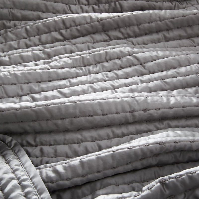 Pure Silk Grey Quilted Blanket
