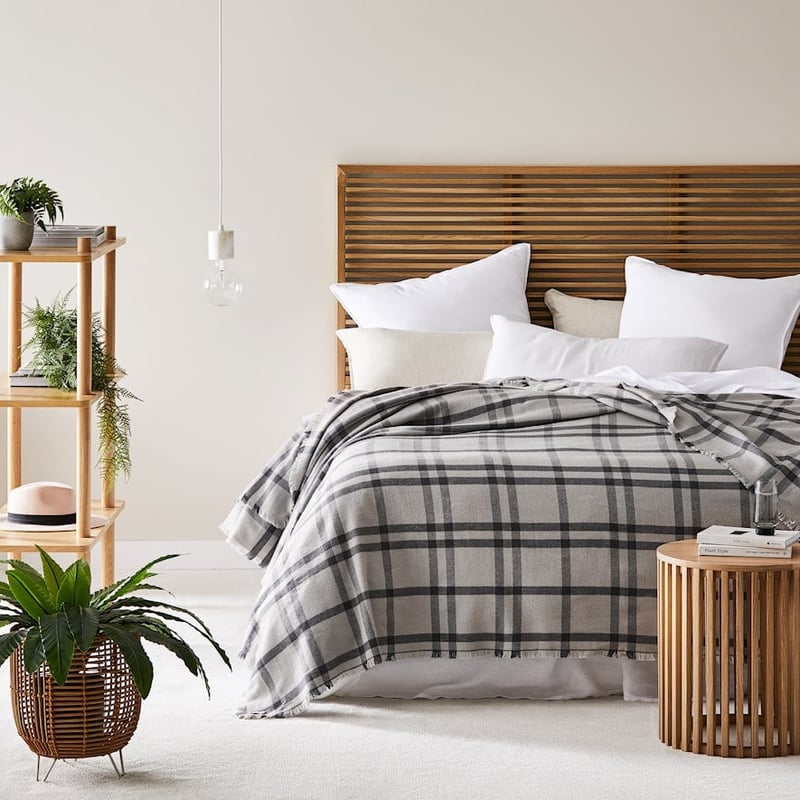 Australian Lambswool Natural & Grey Blanket