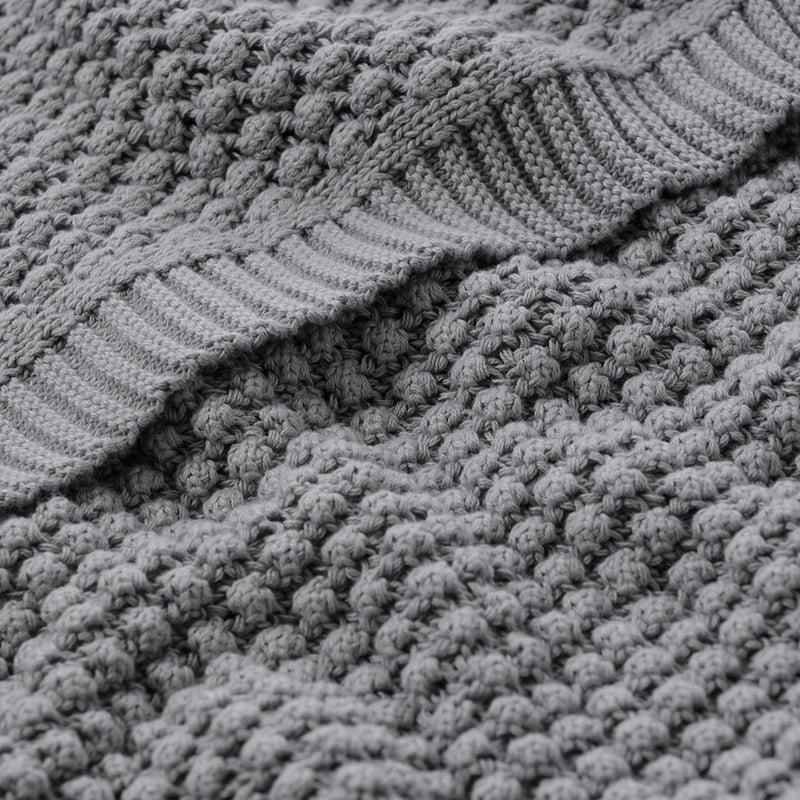 Popcorn Silver Throw