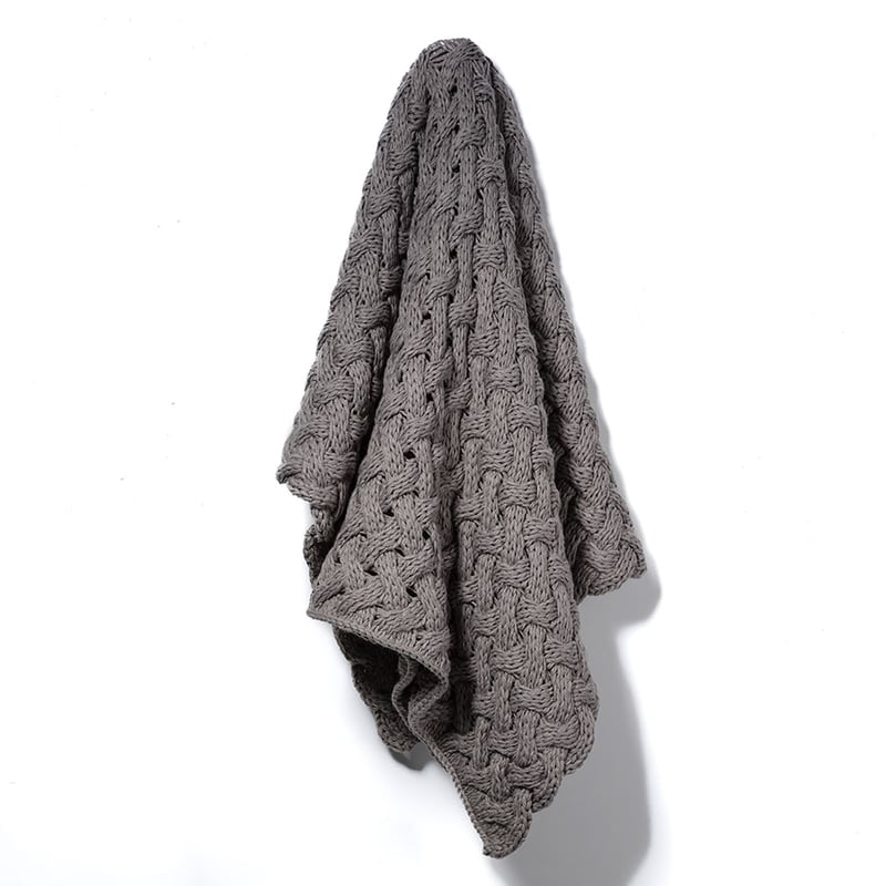 Metta Silver Knit Throw