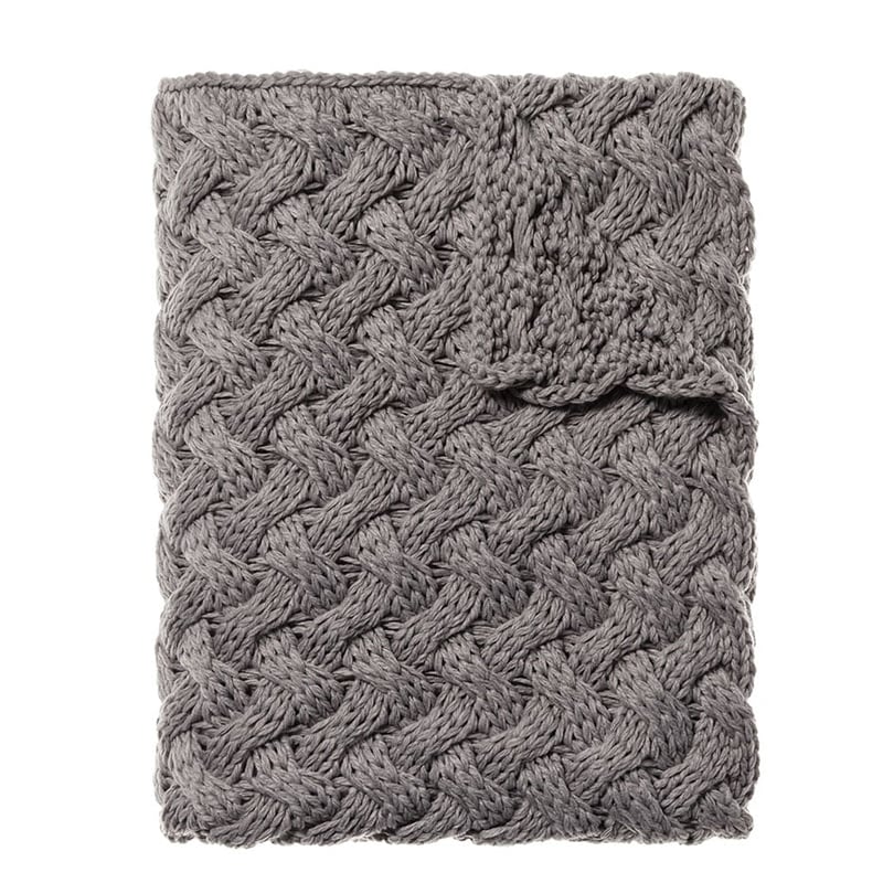 Metta Silver Knit Throw