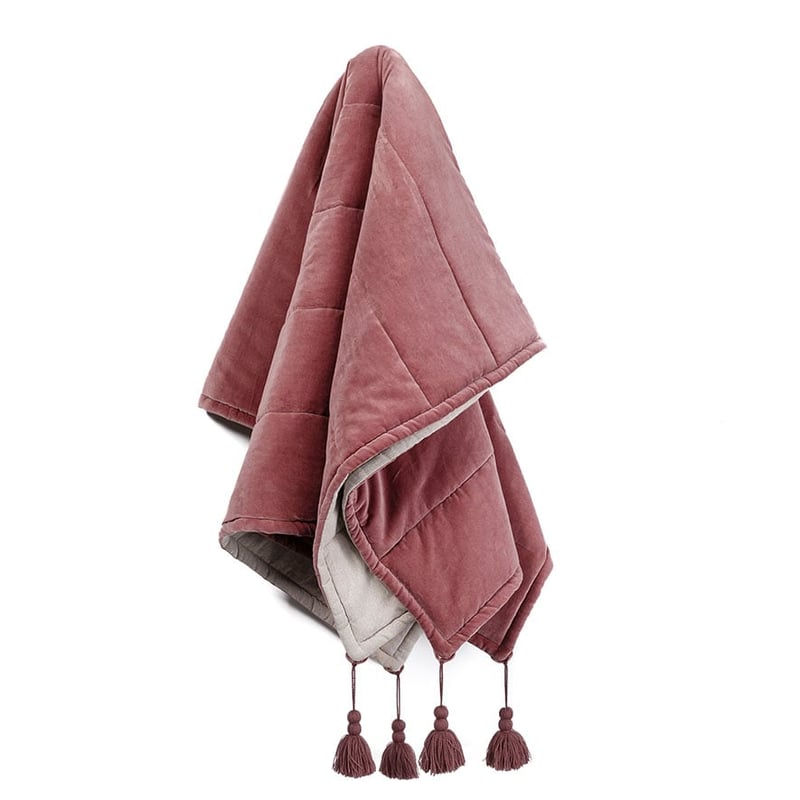 Bombay Rose Quilted Velvet Throw