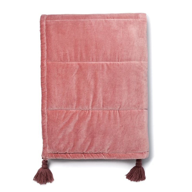 Bombay Rose Quilted Velvet Throw