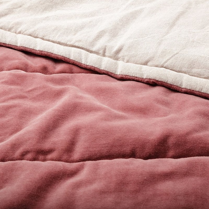 Bombay Rose Quilted Velvet Throw