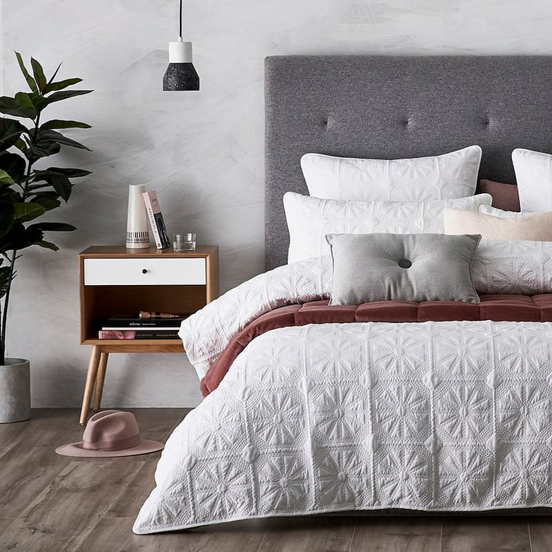 Bombay Rose Quilted Velvet Throw