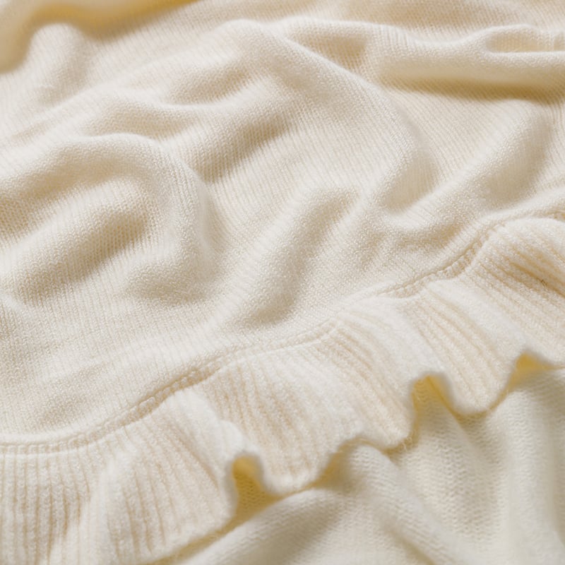 Rosie Cream Ruffle Throw